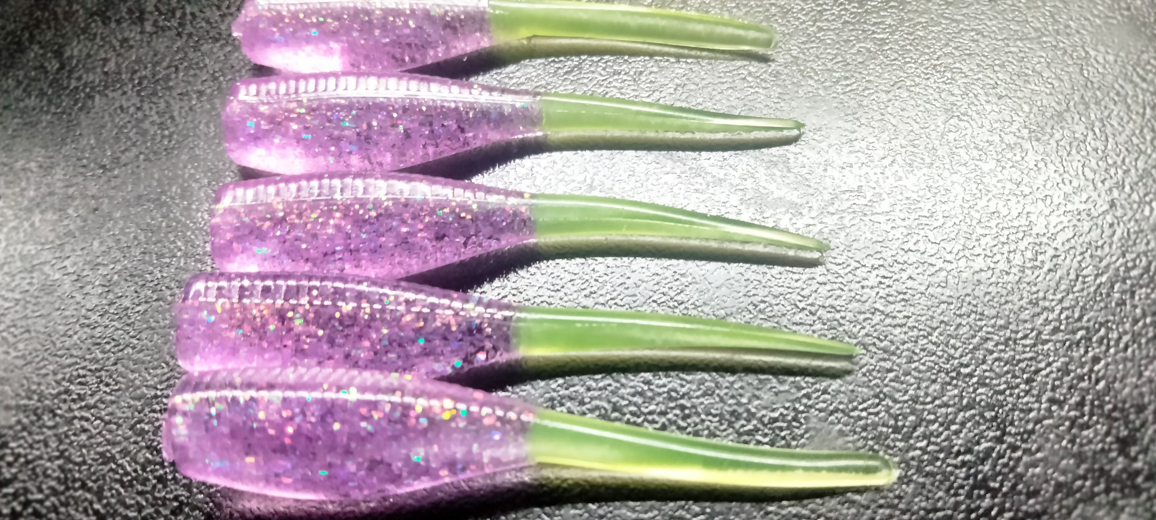 2" Crappie Slayer Purple / Chartreuse Tail